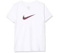 Nike G NK Dry Tee Leg Vneck Swoosh T-Shirt à Manches Courtes Femme, Blanc, FR : XL (Taille Fabricant : XL)