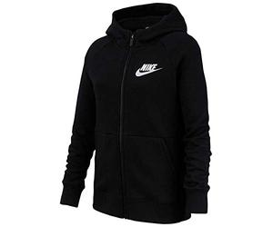 Nike G NSW PE Full Zip T-Shirt à Manches Longues Fille Black/(White) FR: L (Taille Fabricant: L)