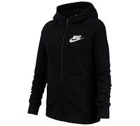 Nike G NSW PE Full Zip T-Shirt à Manches Longues Fille, Black/(White), FR : S (Taille Fabricant : S)