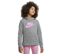 Nike G NSW PE Pullover Sweat-Shirt Fille, Carbon Heather/Carbon Heather/(Pink), FR (Taille Fabricant : XS)
