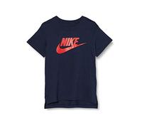 Nike G NSW Tee DPTL Basic Futura T-Shirt Fille, Obsidian/University Red/(University Red), FR : L (Taille Fabricant : L)