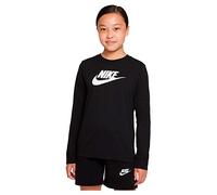 Nike Garçon G Nsw Ls Tee Basic Futura Sweatshirt, Black/White, 12 ans EU