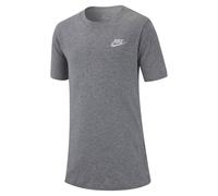 Nike Garçon K Nsw Tee Emb Futura Shirt, Dk Grey Heather/White, 8-9 Ans EU