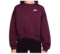 Nike - Girl's Club Fleece Boxy Crew-Neck Sweatshirt - Pull - M - bordeaux / white
