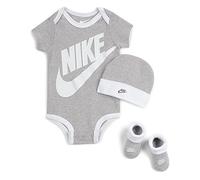 Nike Hat, Bodysuit and Bootie Three Piece Set Chaussettes, Vêtements de Sport Gris, 0-6 Mois Bébé garçon