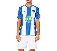 Nike HBSC M NK BRT STAD JSY SS HM T-Shirt de Football Homme White/(Varsity Royal) (Full Sponsor) FR : M (Taille Fabricant : M)