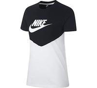 Nike Heritage T-Shirt Femme Noir/Blanc FR : M (Taille Fabricant : M)