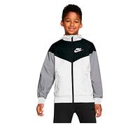 Nike Hip Length Hooded Jacket B Nsw Wr Jkt Hd, White/Black/Wolf Grey/White, 850443-102, M