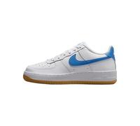 NIKE Homme AIR Force 1 (GS) Sneaker, White Gum Light Brown Blue Beyond, 37.5 EU