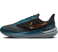 Nike Homme Air Winflo 9 Shield Running Shoe, Black/Safety Orange-Geode Teal, 44 EU