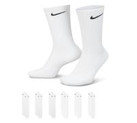 Nike Chaussettes unisexe Everyday Cush Crew – 6 paires coussinées – Blanc/Noir Taille 42-46