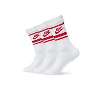Nike - Sportswear Dri-Fit Everyday Essential Crew Socks - Chaussettes multifonctions - Unisex M - EU: 38-42 - white / university red / universit
