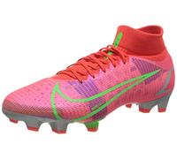 Nike Homme Superfly 8 Pro FG Football Shoe, Bright Crimson/Metallic Silver, 38.5 EU