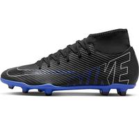 Nike Homme Superfly 9 Club FG/MG Football Soccer Shoe, Black/Chrome-Hyper Royal, 42.5 EU