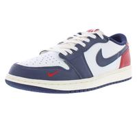 Nike Hommes Air Jordan 1 Retro Low OG Chaussures, Blanc sommet/rouge gym/bleu marine minuit, 8
