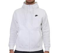 Nike Hooded Full Zip Ls Top M NSW Club Hoodie Fz BB, White/White/Black, BV2645-100, M