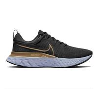 NIKE Infinity React 2 Baskets de course pour femme, Black Ghost Dark Smoke Grey Metallic Gold, 37.5 EU