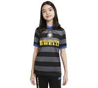 Nike Inter Y NK BRT Stad JSY SS 3R T-Shirt Enfant Dark Grey/(Tour Yellow) (Full Sponsor) FR: S (Taille Fabricant: S)