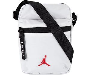 Nike Jordan Airborne Festival Bag Sac bandoulière unisexe avec compartiments zippés, sangle réglable et rangement compact au quotidien, blanc, rouge, taille S