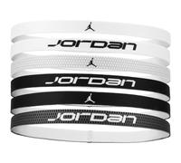 Nike Jordan Lot de 6 bandeaux de sport élastiques imprimés pour homme - Bandeaux de sport élastiques avec imprimé - Bandeaux de basketball et d'entraînement - Noir/blanc/noir - Taille unique