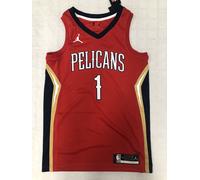 Nike Jordan NBA Maillot Pelicans Zion Williamson #1 Rouge Homme Small