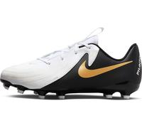 Nike Jr Phantom Gx II Academy FG/MG Football Soccer Shoe, White/Black-MTLC Gold Coin, 38 EU