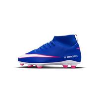 Nike Crampons de foot Mercurial Superfly 10 Club FG/MG col montant Junior Racer Blue/Blanc 37,5