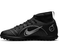 Nike Jr Superfly 8 Club TF Football Soccer Shoe, Black/Metallic Silver-Medium Ash, 38 EU