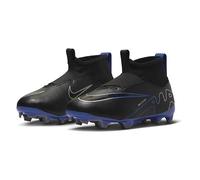 Nike Jr Zoom Superfly 9 Acad FG/MG Football Soccer Shoe, Black/Chrome-Hyper Royal, 35.5 EU