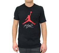 Nike Jumpman Flight HBR Tee T-Shirt Homme, Black/Gym Red, FR : L (Taille Fabricant : L)