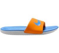 Claquette Nike Kawa pour ado Orange Peel/Blanc/University Blue 33.5