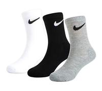 Nike Kids Crew 3 Pack Unisexe - Chaussettes, Blanc - Taille 27 - 35 White 27 - 35