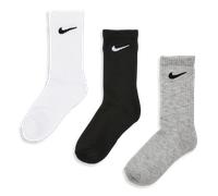 Nike Kids Crew 3 Pack Unisexe - Chaussettes, Blanc - Taille 27 - 35 White 27 - 35