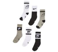 Nike Kids Crew 6 Pack Unisexe - Chaussettes, Blanc - Taille 27 - 35 - Coton White 27 - 35