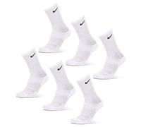 Nike Kids Crew 6 Pack Unisexe - Chaussettes, Blanc - Taille 34 - 38 - Coton White 34 - 38