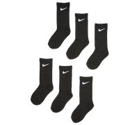Nike Kids Crew 6 Pack Unisexe - Chaussettes, Noir - Taille 23.5 - 27 - Coton Black 23.5 - 27
