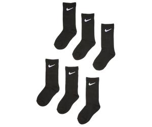 Nike Kids Crew 6 Pack Unisexe - Chaussettes, Noir - Taille 23.5 - 27 - Coton Black 23.5 - 27