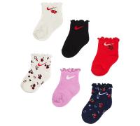 Nike Kids Crew 6 Pack Unisexe - Chaussettes, Rouge - Taille 6- 12 MONTHS - Coton Red 6- 12 MONTHS