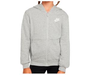 Nike - Kid's NSW Club FT Hooded Full ZIP L/S LBR - Veste à capuche - M - dark grey heather / base grey / white