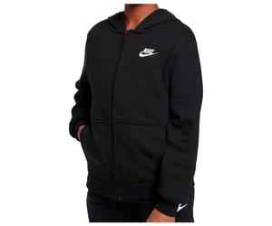 Nike - Kid's NSW Club FT Hooded Full ZIP L/S LBR - Veste à capuche - S - black / white