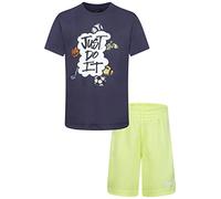 Nike Little Boys Dri-Fit Blocked Ensemble t-shirt et short 2 pièces, G (86K893-Eek)/W, 7 ans
