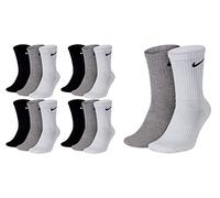 Nike Lot de 14 paires de chaussettes longues pour homme et femme - Blanc ou noir ou blanc gris noir - Multicolore - 46/50 cm