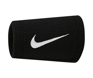 Nike Lot de 2 Bandes de Poignet Elite Doublewide Unisexes pour Adultes - Noir/Blanc - Taille Unique