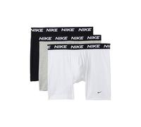 Nike Lot de 3 Boxers en Coton Extensible pour Homme avec Braguette, Blanc/Gris chiné/Noir, Large