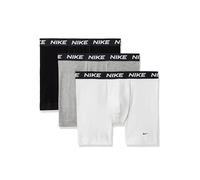 Nike Lot de 3 Boxers en Coton Extensible pour Homme avec Braguette, Blanc/Gris chiné/Noir, Large