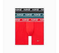 Nike Lot de 3 caleçons Boxeurs ajustés en Micro-Stretch pour Homme - Rouge Piment/Bleu Sarcelle foncé/Noir - Taille M