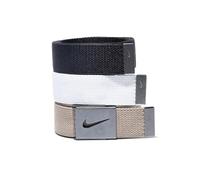 Nike Lot de 3 ceintures de golf standard pour homme Blanc/kaki/noir Taille unique
