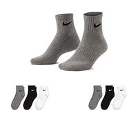 Nike Lot de chaussettes de sport courtes pour homme et femme Blanc/noir Taille 34 36 38 40 42 44 46 48 50 SX7677, 2 paires blanc - 2 paires gris - 2 paires noires, 34-38