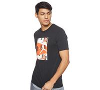 Nike M J Jordan AIR SS Crew T-Shirt Homme, Black/Infrared 23, FR : L (Taille Fabricant : L)