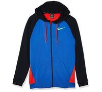 Nike M NK Dry Hoodie FZ Fleece Sweat-Shirt Homme Game Royal/Black/Habanero Red/(Electric Green) FR : S (Taille Fabricant : S)
